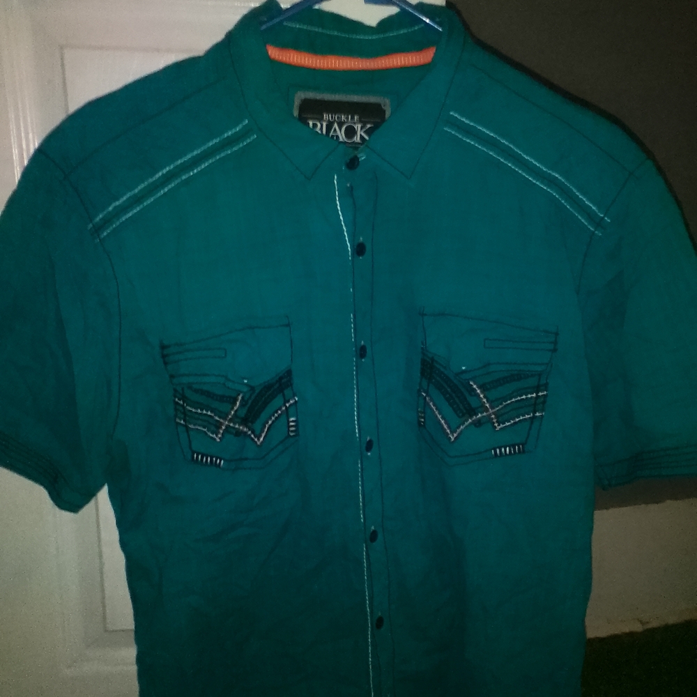 Buckle Teal Casual Button Down Shirt